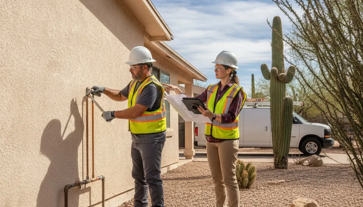 Plumber repairing a leak for Chandler, AZ plumbing repair service
