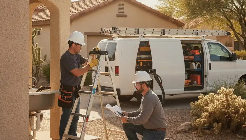 Plumber repairing a pipe in Chandler, AZ for plumbing repair service