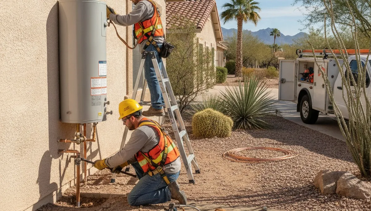 Plumber repairing a leak in Chandler, AZ for reliable plumbing service