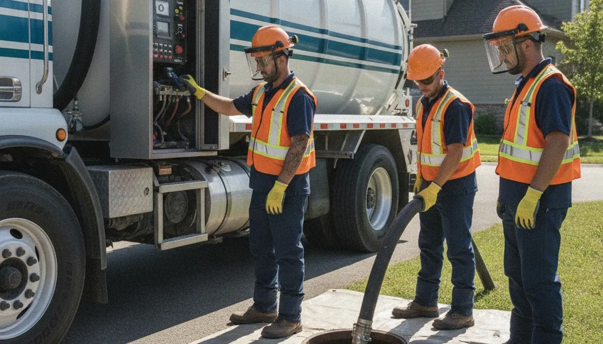 Septic pumping service truck for Chandler, AZ homes by On Call Plumbers