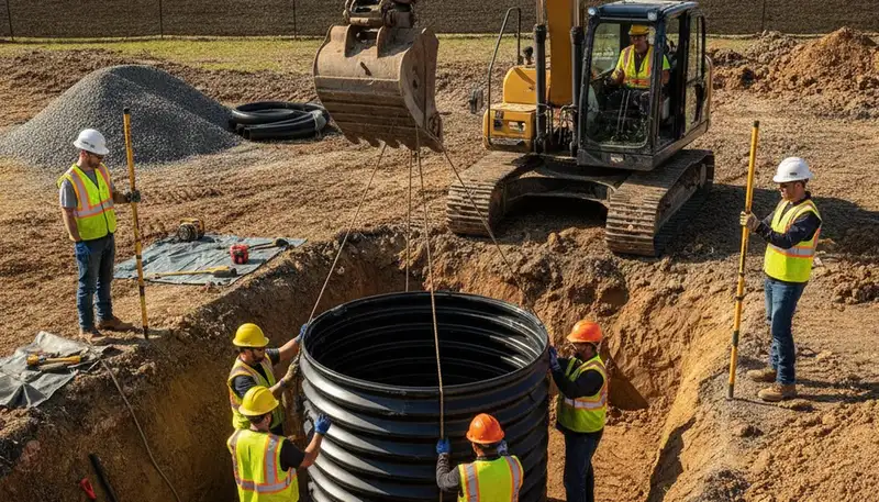 Septic tank installation crew serving Chandler, AZ homeowners for plumbing repair and new system setup