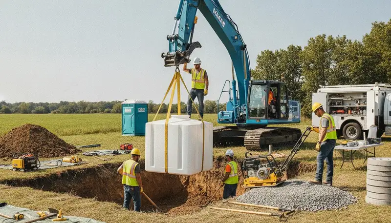 Septic tank installation service in Chandler, AZ by On Call Plumbers for local homes