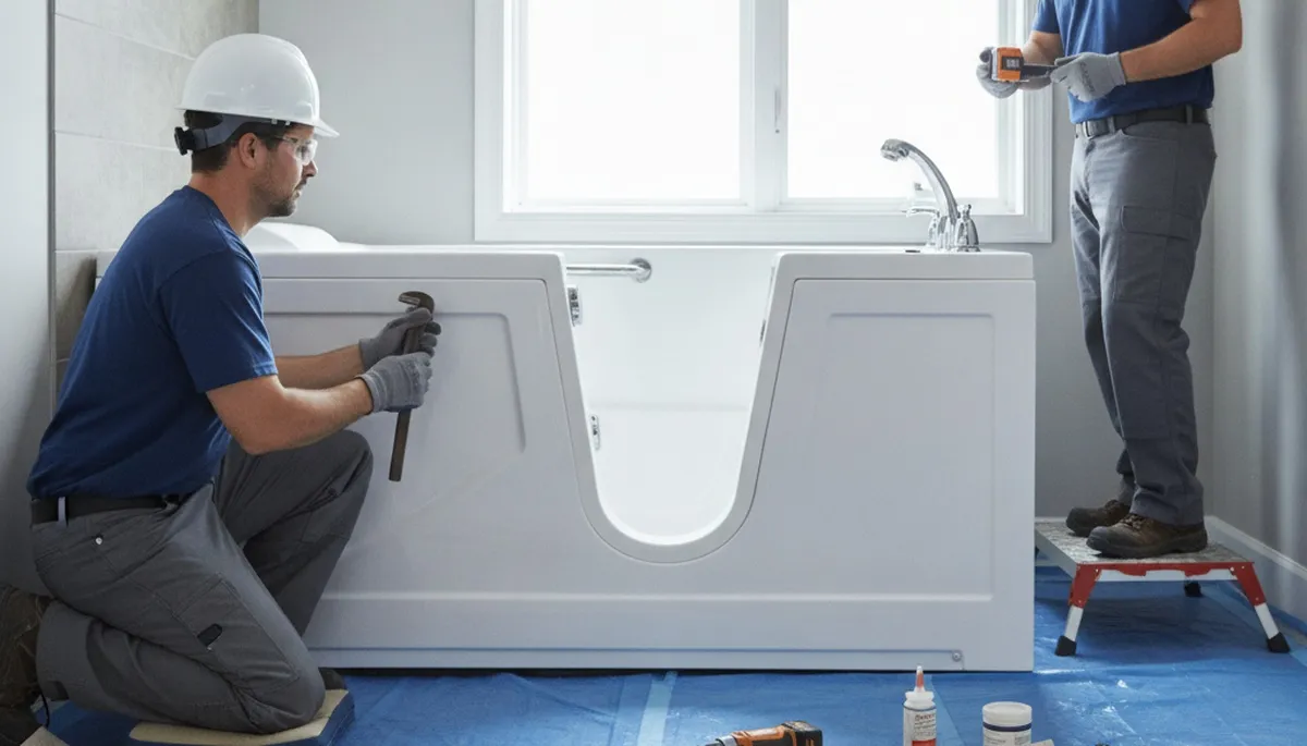 Walk-in tub installation by Chandler, AZ plumbers for safe, comfortable home bathing