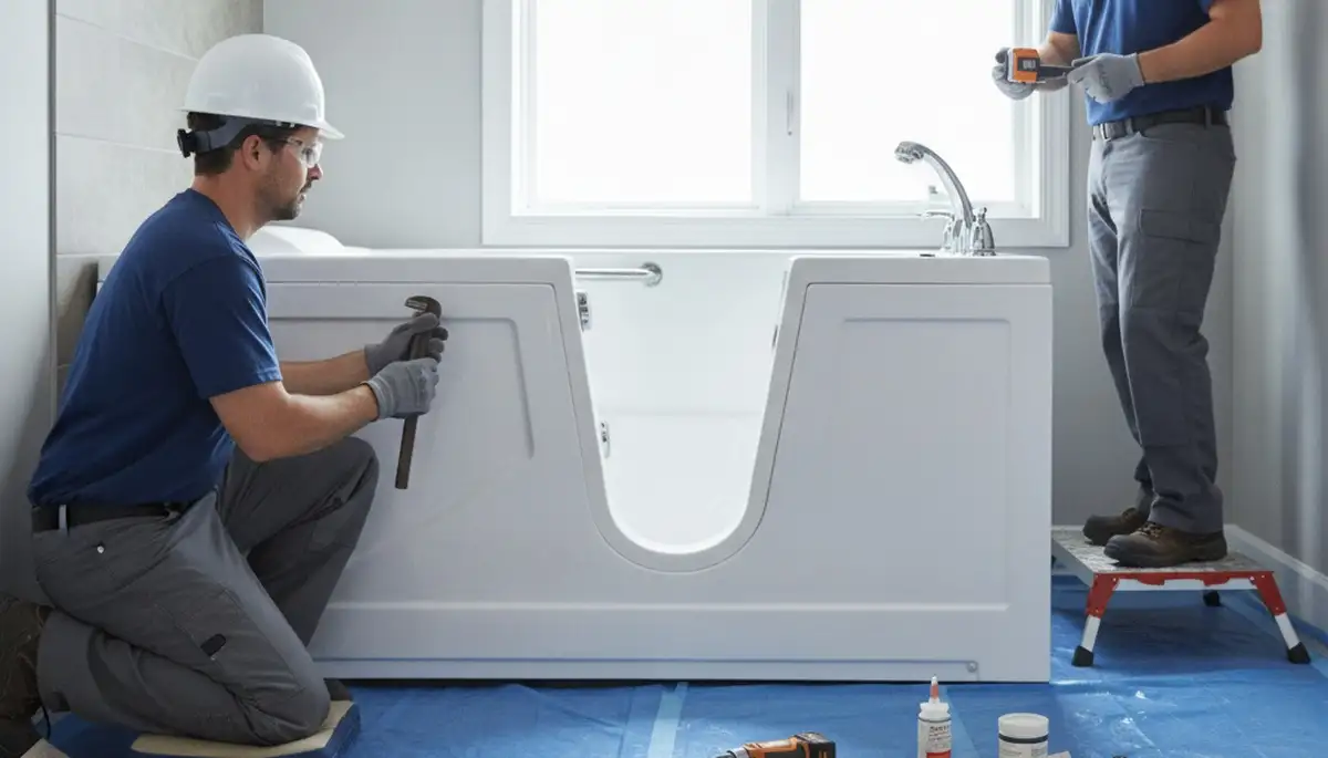 Walk-in tub installation by Chandler, AZ plumbers for safe, comfortable home bathing